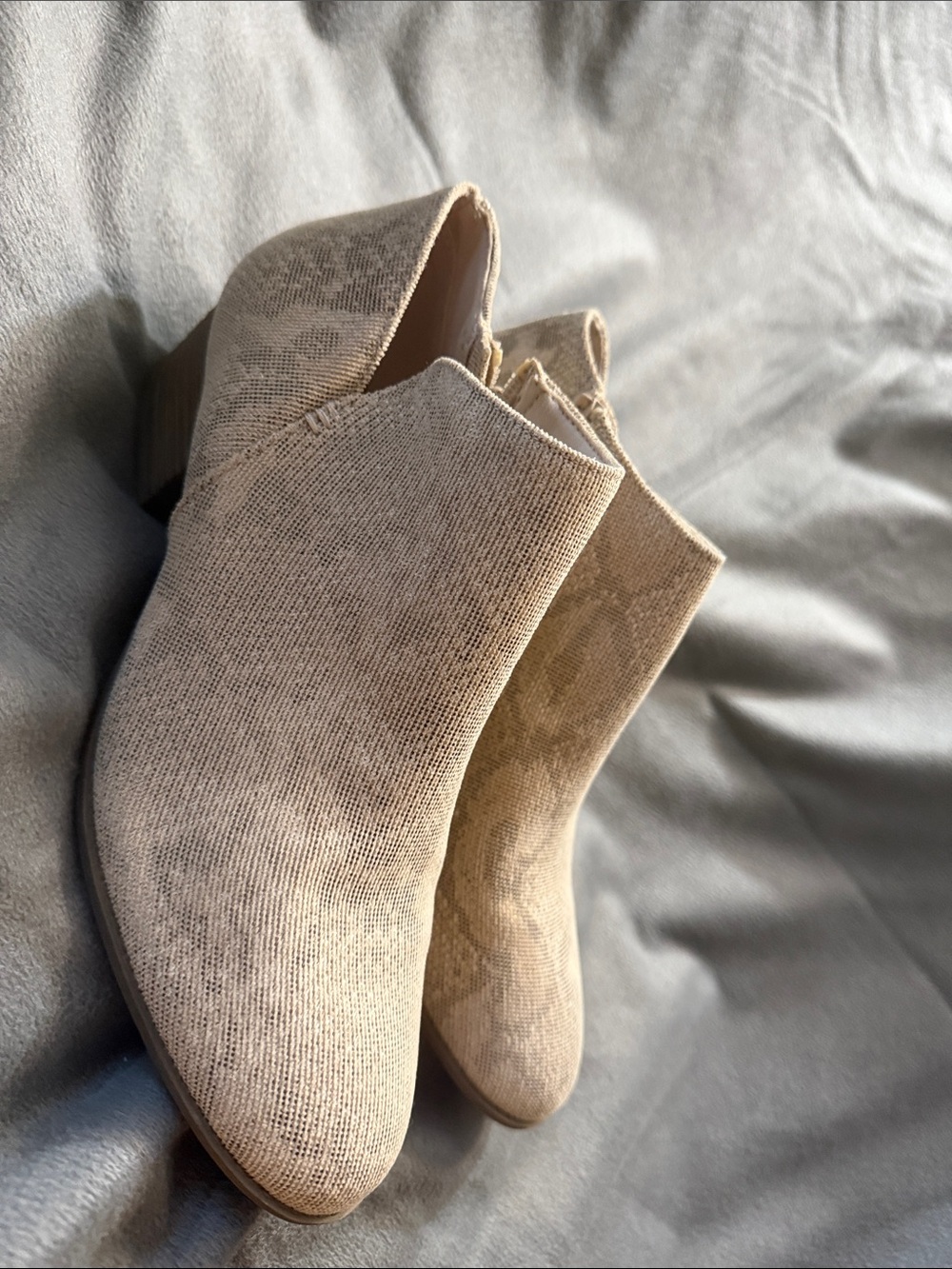 SO Beige Knit Ankle Booties - Neutral Slip-On Style